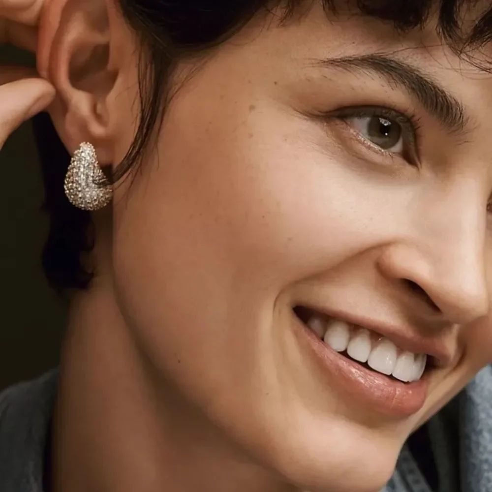 Anthropologie | Petra Drop Earrings: Pavé Edition in Silver